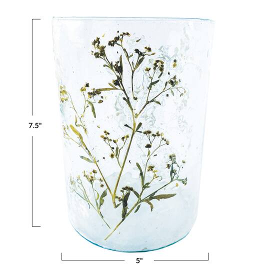 Hello Honey® Clear Reclaimed Glass Votive Holder with Natural Botanicals